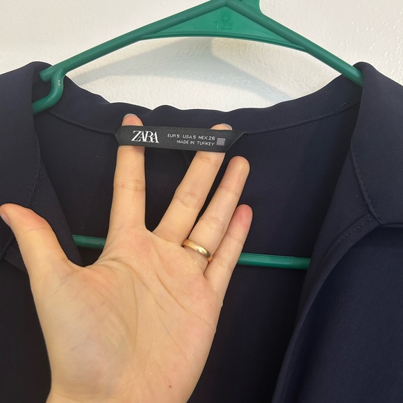 💙NWOT ZARA Navy ZIPPERED SHIRTDRESS SIZE S - Picture 6 of 11